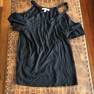 Black, Shoulder Cut Out Shirt